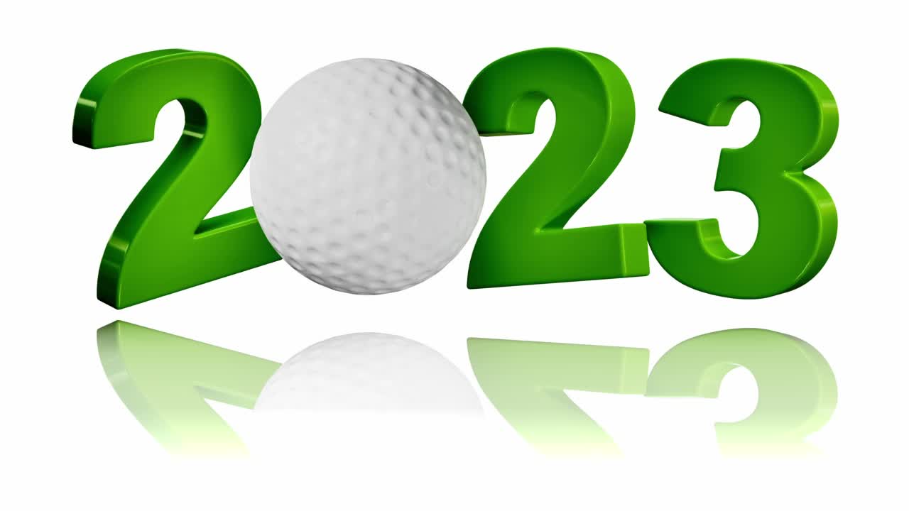 高尔夫球2023设计无限旋转在白色视频素材