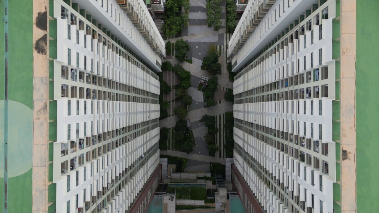 公寓楼的俯视图视频素材