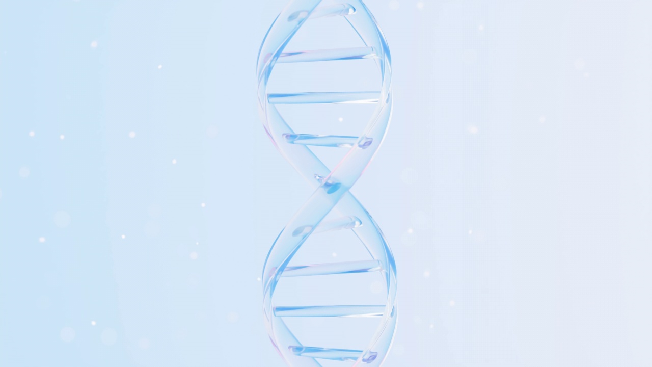 透明玻璃DNA结构，3d渲染。视频素材