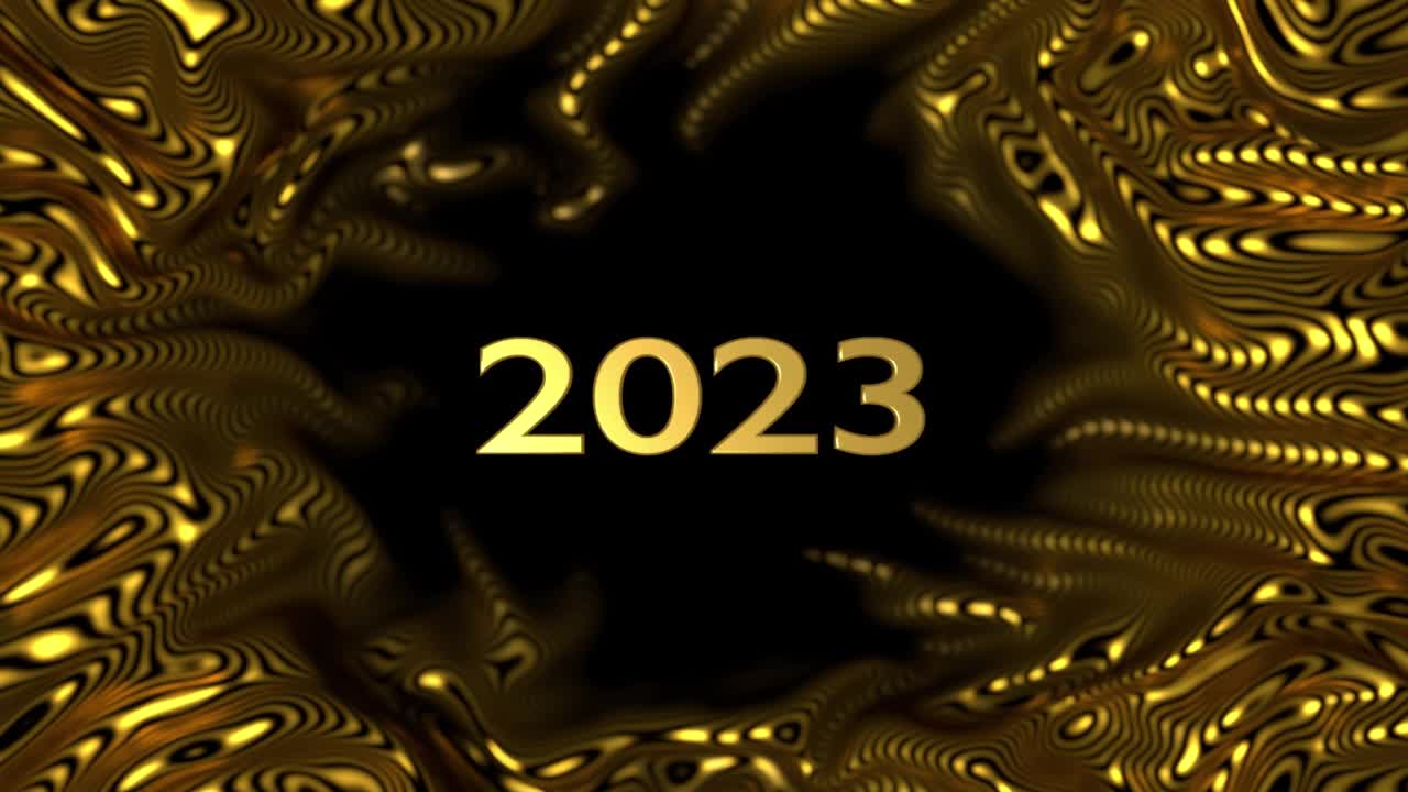 2023年新年贺卡抽象金属背景4K分辨率视频素材