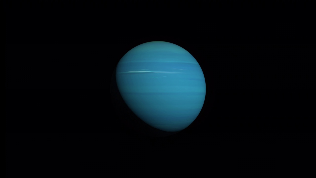 旋转天王星在空间-电影镜头我们的太阳系- 3d动画视频素材