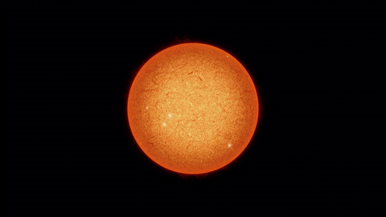 旋转的太阳在太空-电影镜头我们的太阳在太阳系。从太空看。3d动画视频下载