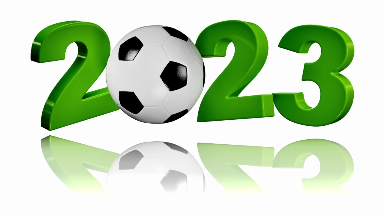 足球2023无限旋转白色设计视频素材
