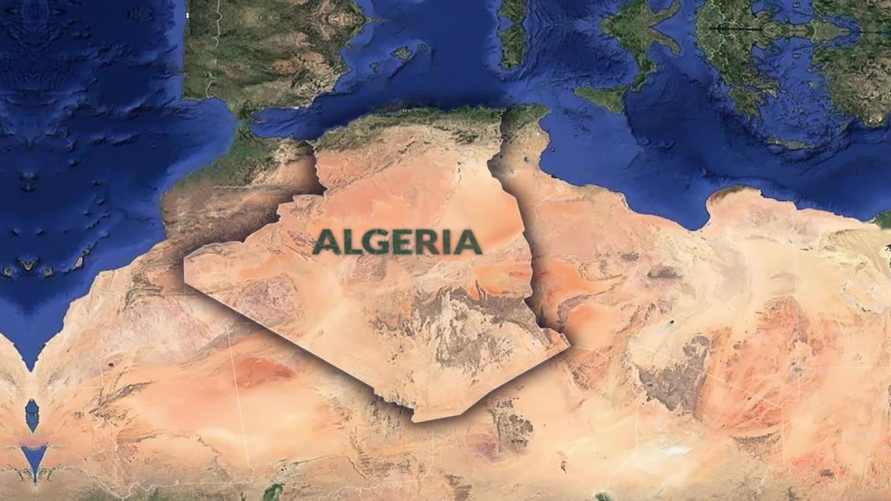 阿尔及利亚的地图视频下载