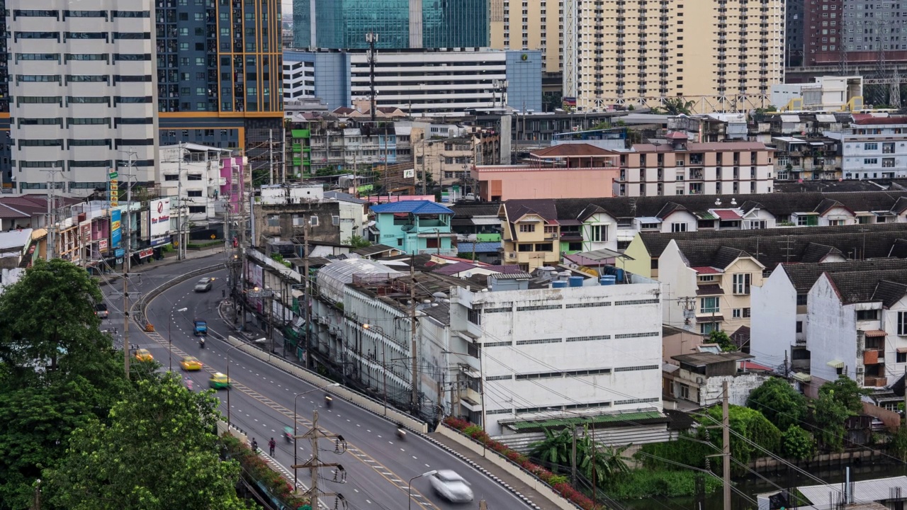 时光流逝，泰国曼谷绿城风光。视频素材
