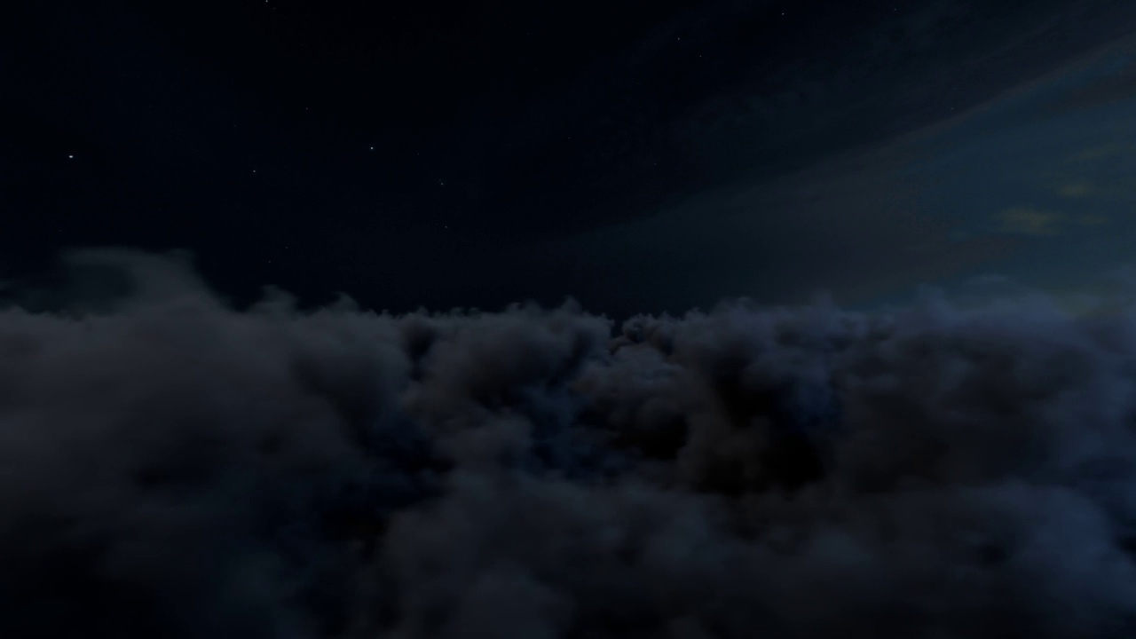 无限飞在电影黑暗的云背景无缝循环v04视频素材