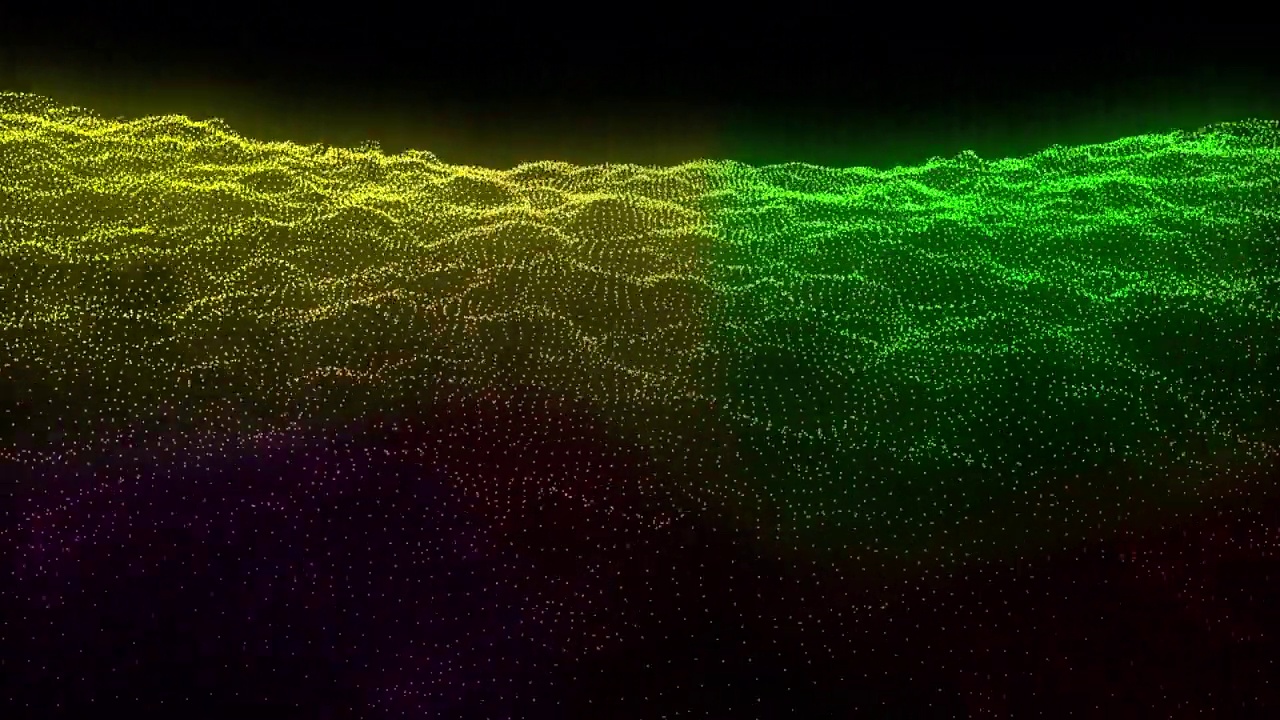 抽象背景明亮美丽的多色发光能量神奇波和线粒子变成隧道在高分辨率4k动画运动设计视频素材
