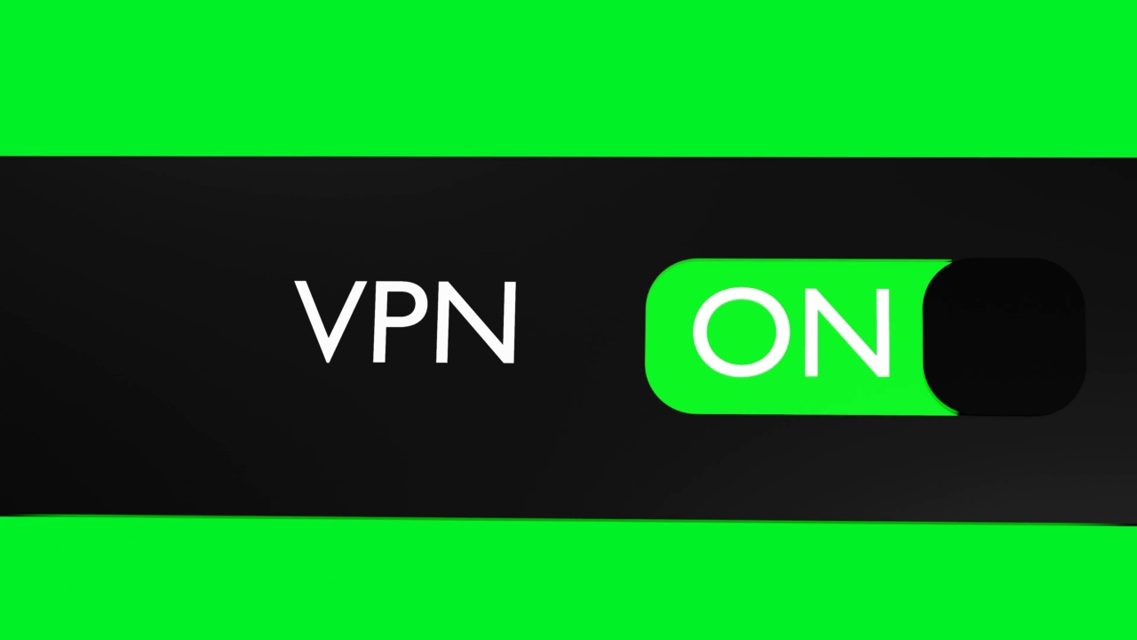 打开VPN按钮，滑块。虚拟专用网络。视频下载