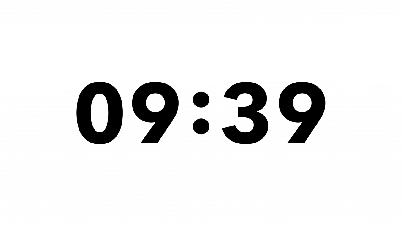 10秒的简单倒数计时器(白底黑字)视频素材