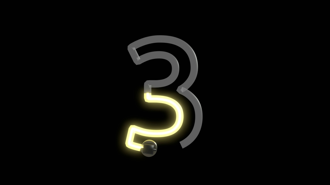 黄色霓虹灯主题字体3号视频素材