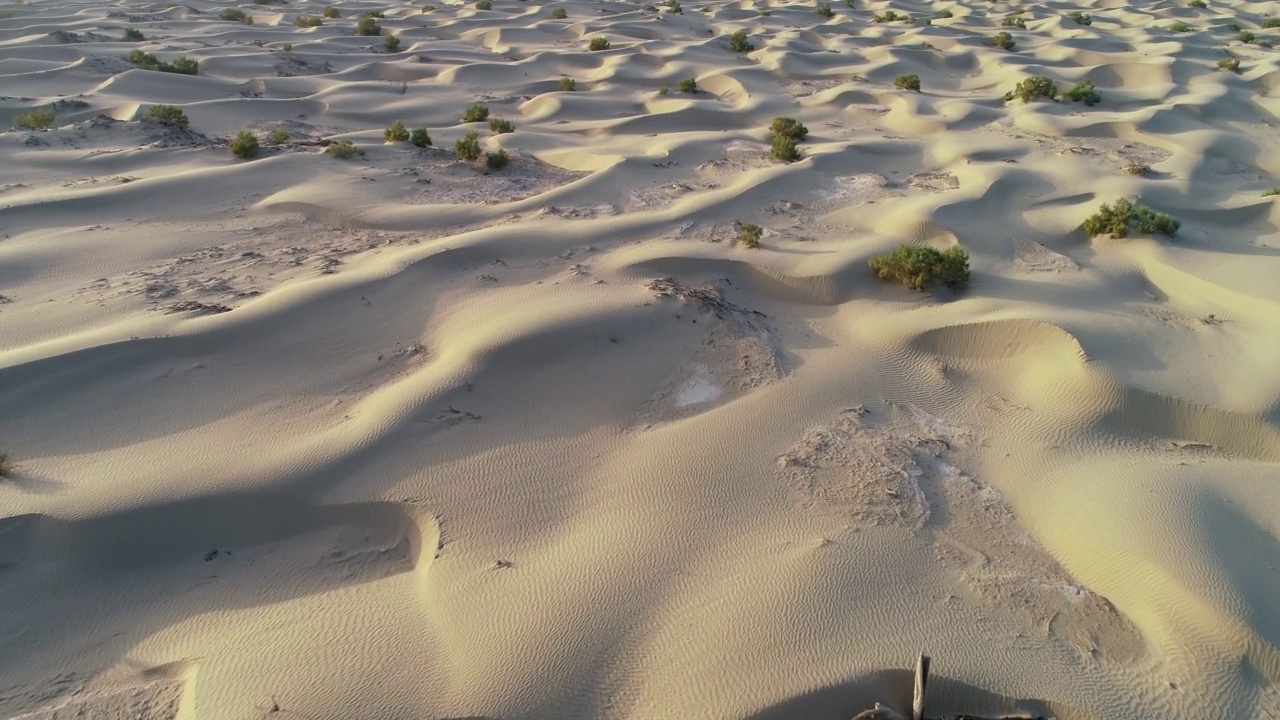中国新疆沙漠景观航拍视频素材