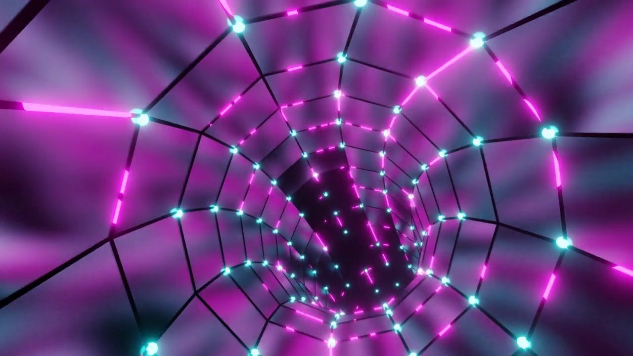 摘要创意数字科幻隧道3D动画背景视频素材