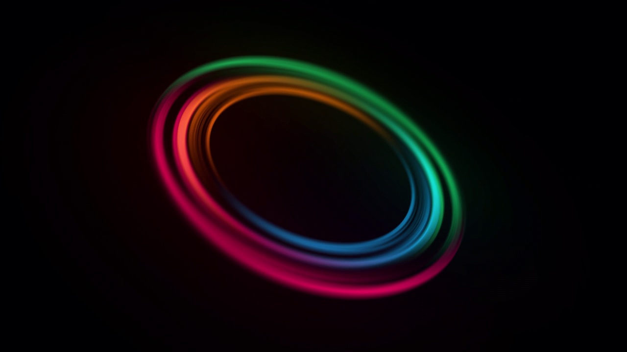 发光的彩色圈与alpha通道视频素材