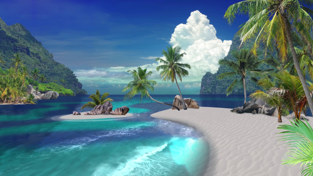 热带海滩天堂动画视频下载