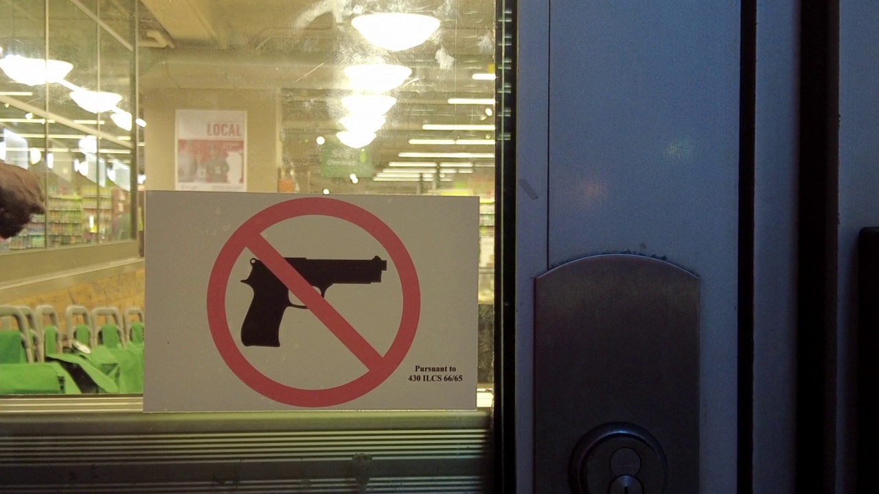 超市内禁止携带武器的标志视频下载