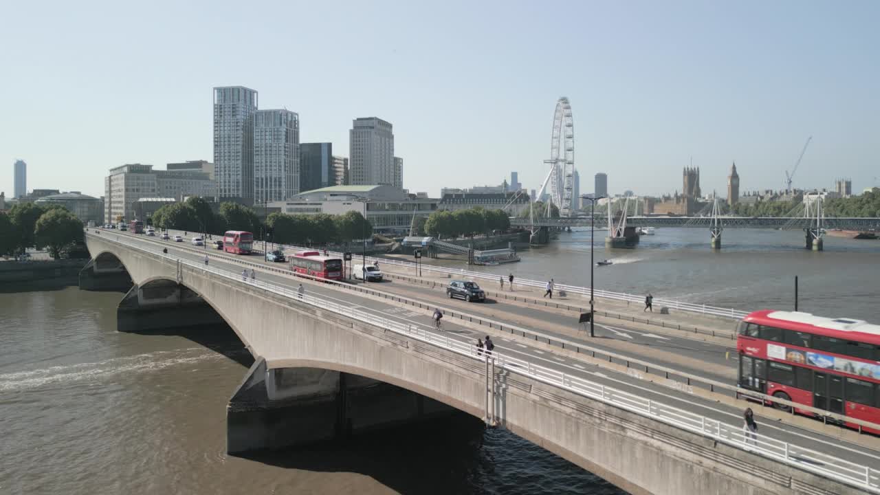 从高角度向南看的伦敦-滑铁卢桥视频下载