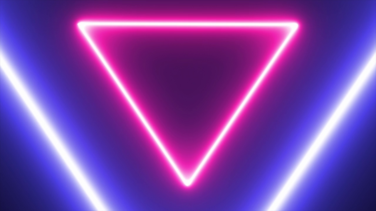 霓虹三角形隧道移动背景视频下载