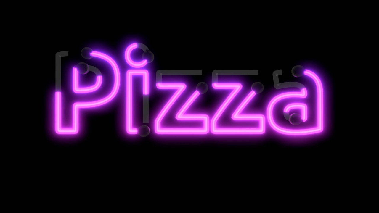 霓虹文字主题字体披萨视频下载