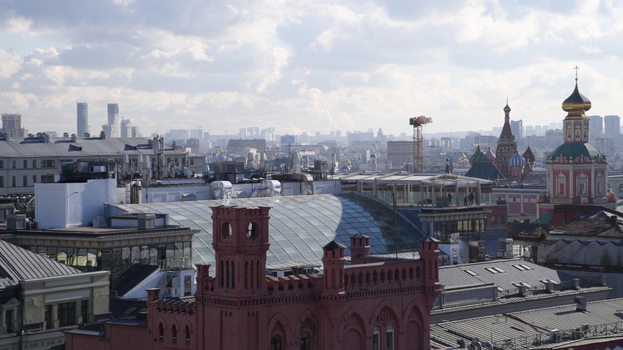 莫斯科的城市景观，俄罗斯视频素材