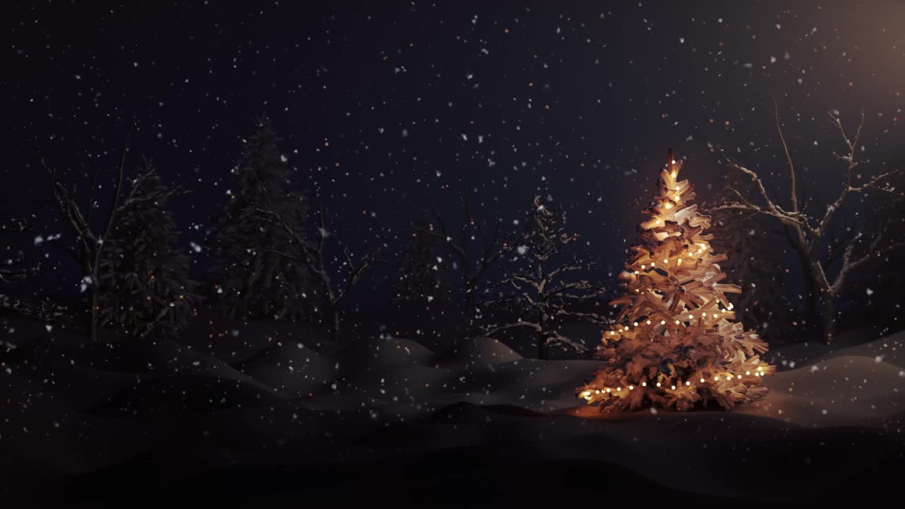 圣诞快乐，新年快乐和圣诞树视频下载
