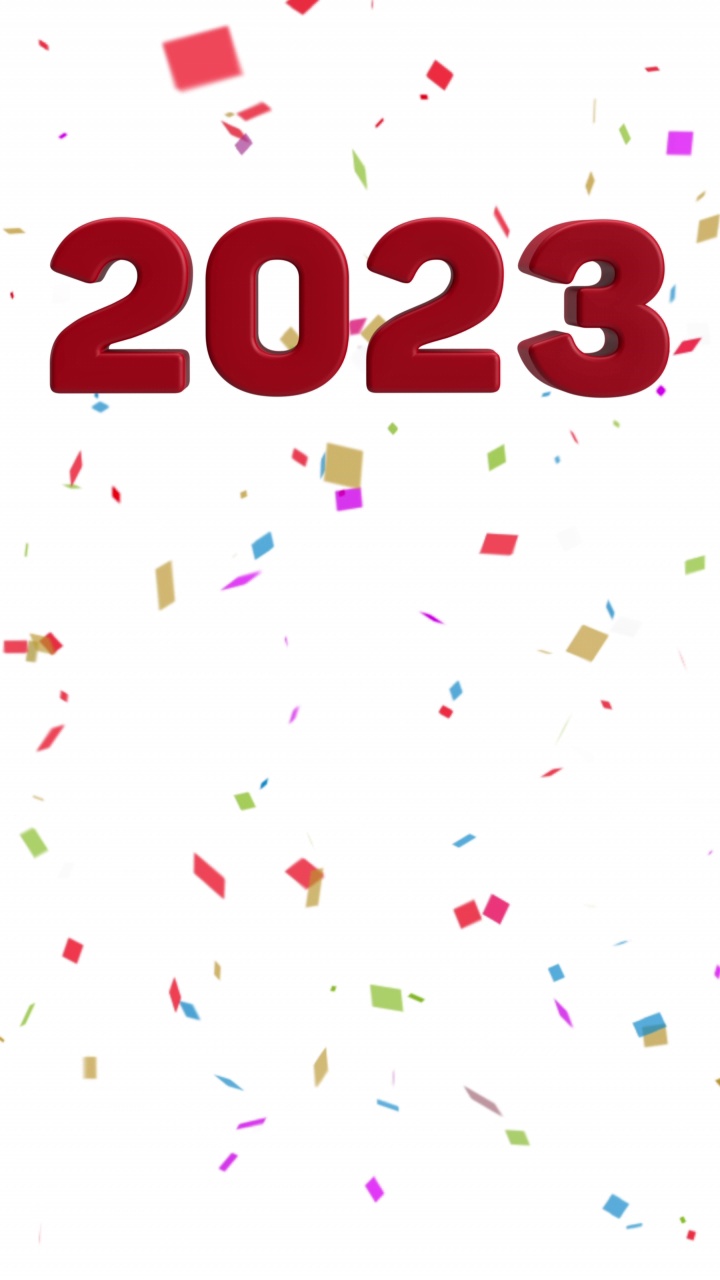 2023年新年，五彩纸屑落下视频素材