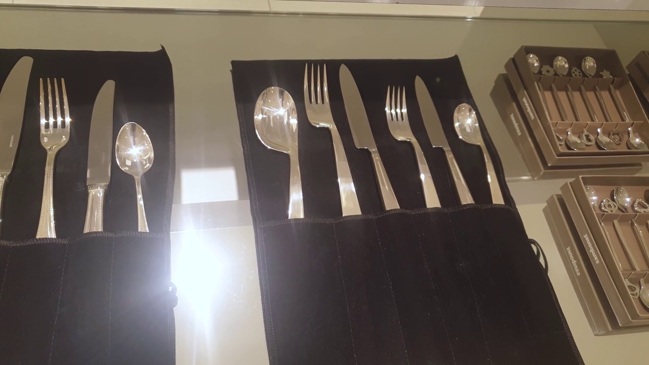 汤匙和叉子的餐具套装视频素材