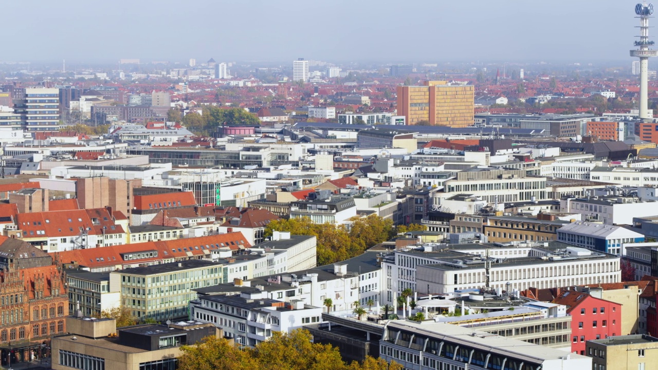 德国下萨克森州首府汉诺威的全景鸟瞰图视频下载