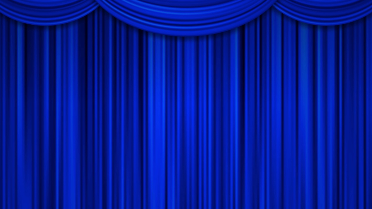 舞台幕布顶部装饰晃动的循环视频(蓝色)视频素材