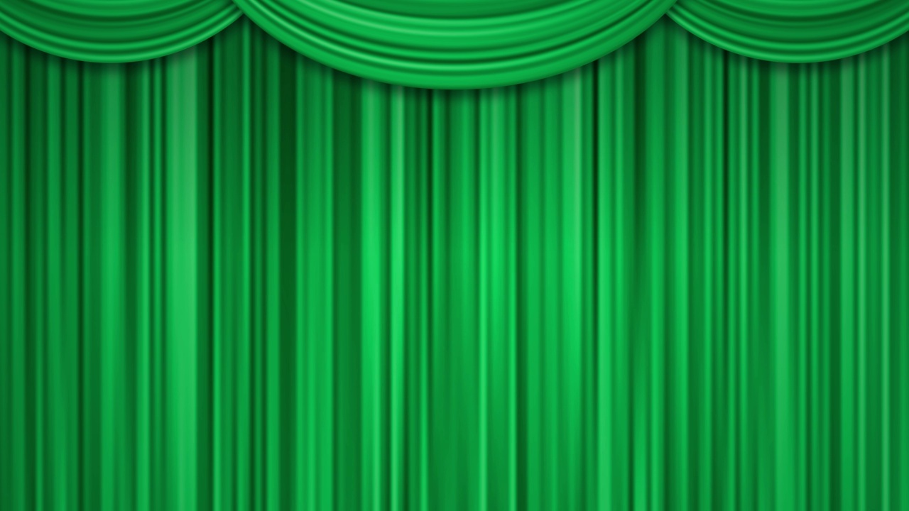 舞台幕布顶部装饰晃动的循环视频(绿色)视频素材