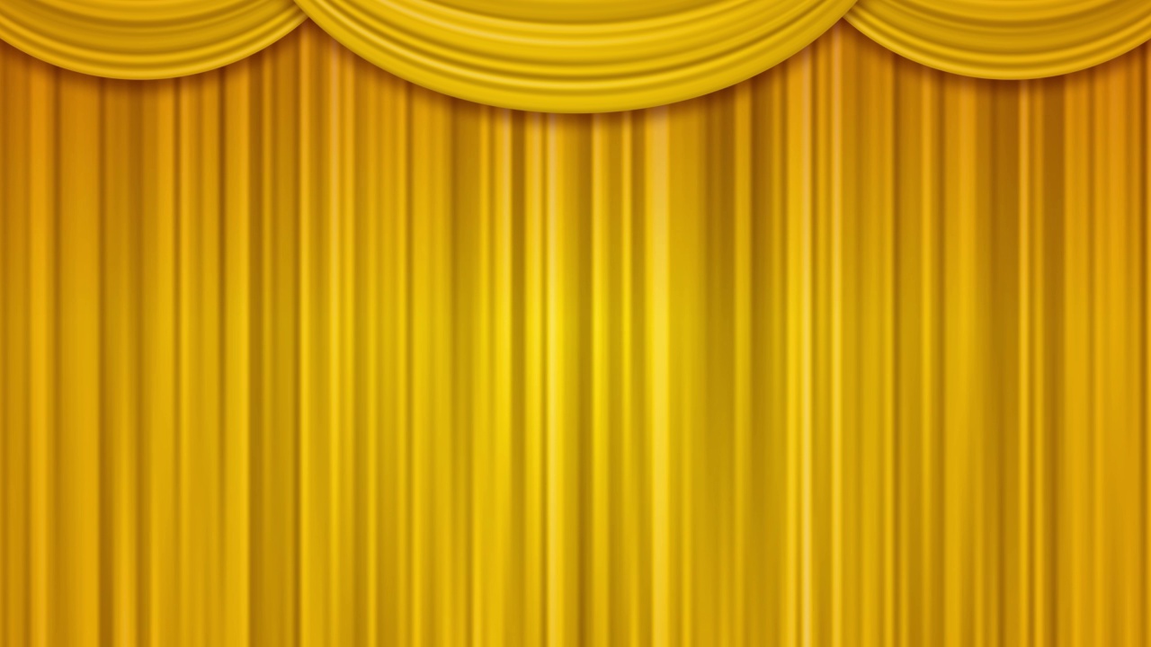 舞台幕布顶部装饰晃动的循环视频(黄色)视频素材