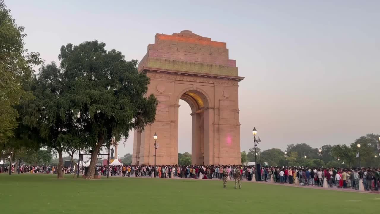印度门Kartavya路，印度门，新德里，德里110001视频下载