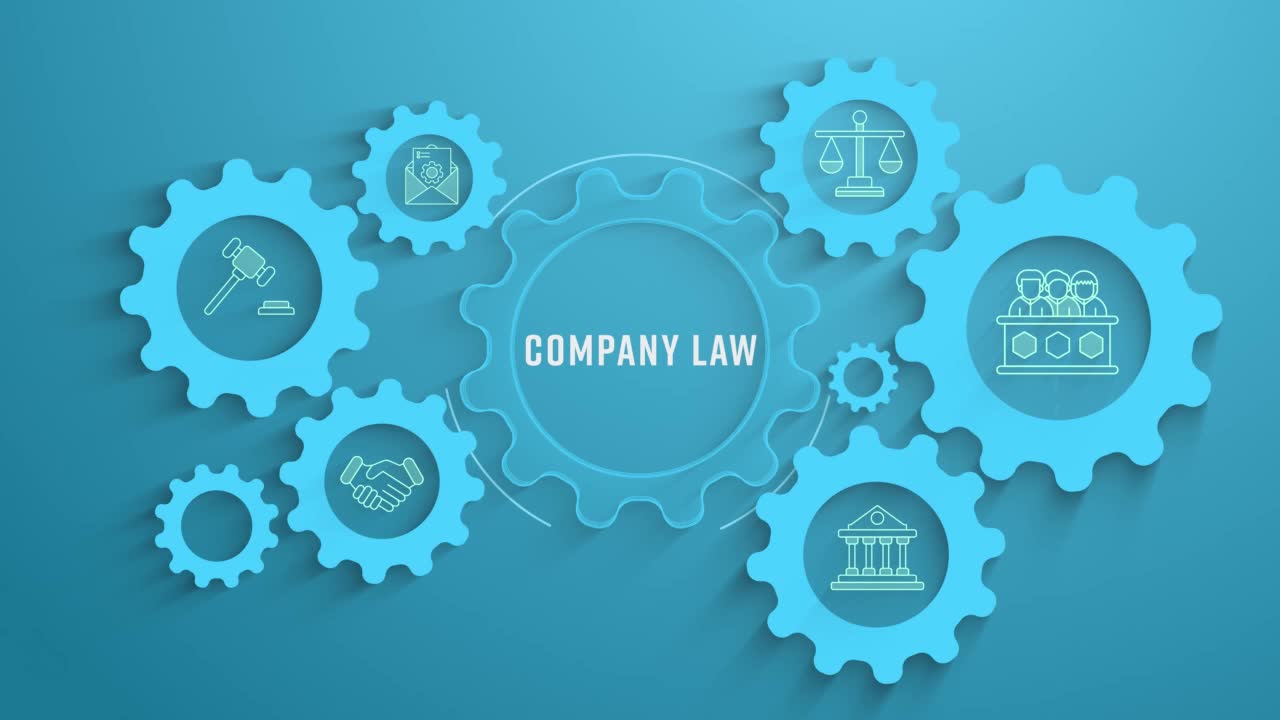 信息图形齿轮公司法循环动画视频素材
