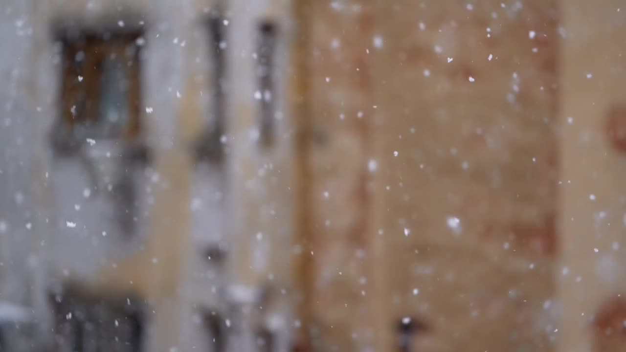 冬日里飘落的雪花视频下载
