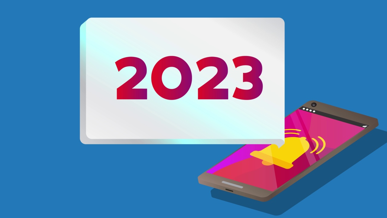 2023通知气泡从便携式信息设备屏幕。视频素材