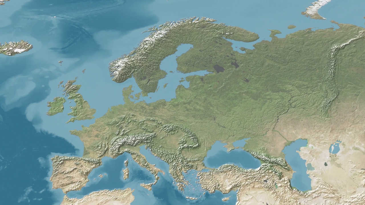 芬兰放大世界地图无文字视频素材