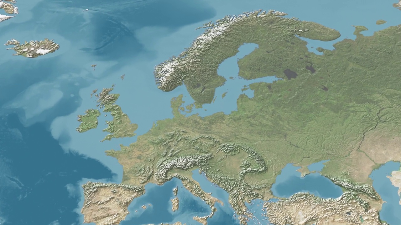 瑞典放大了没有文字的世界地图视频素材