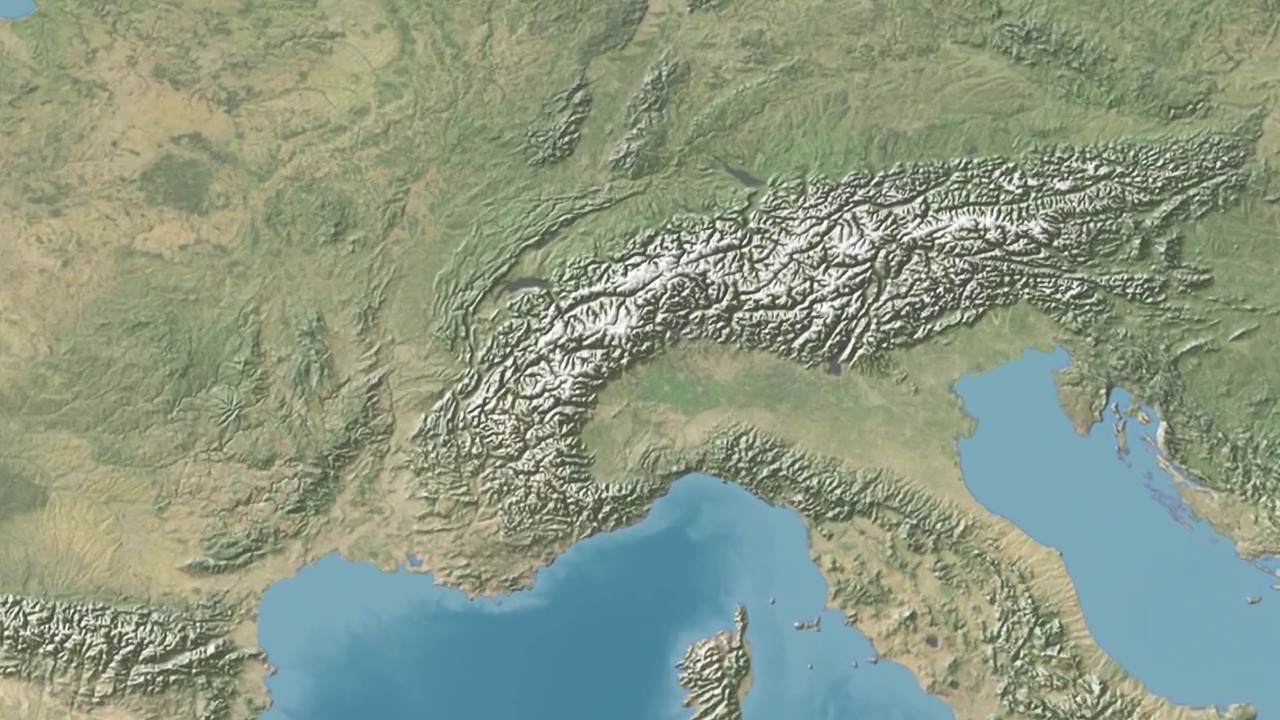 瑞士放大世界地图与文字视频素材