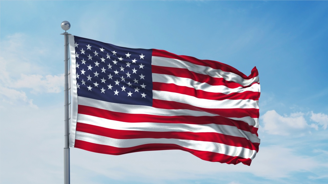 美国国旗动画-独立日，美国国旗在循环和纹理3d渲染背景-美国，美国，美国，美国国旗-斯托克视频视频素材