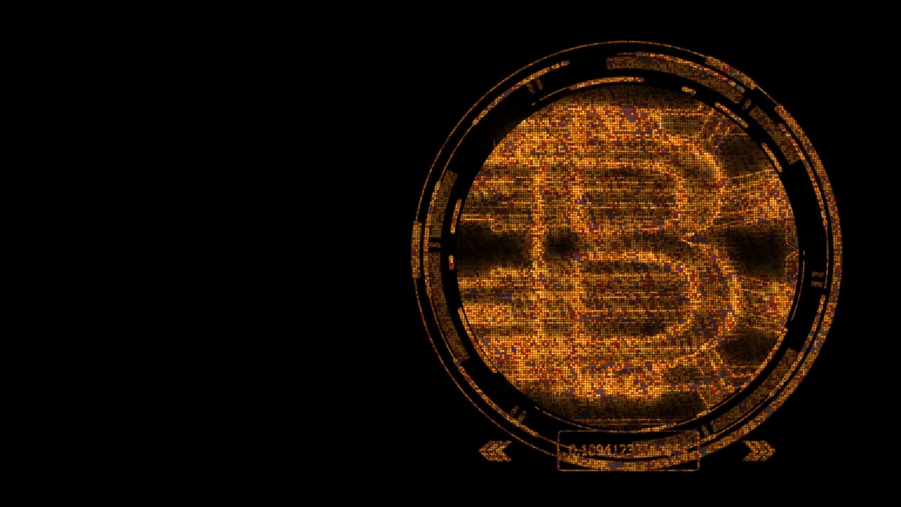 比特币加密货币动画抽象光点黑色背景视频素材