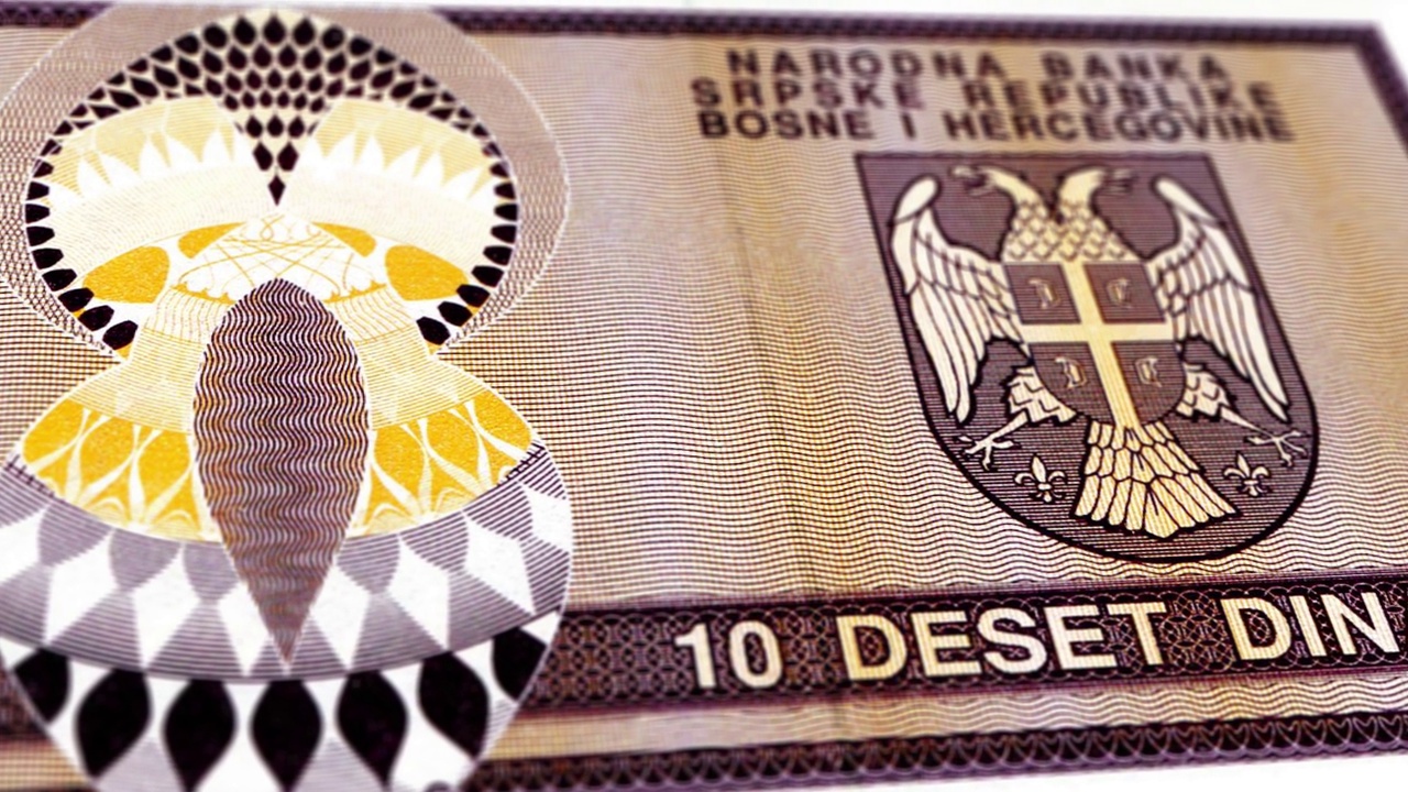 波斯尼亚和黑塞哥维那第纳尔10纸币，10波斯尼亚和黑塞哥维那第纳尔，跟踪和多利镜头10波斯尼亚和黑塞哥维那第纳尔纸币观察和储备方，波斯尼亚和黑塞哥维那第纳尔货币货币背景视频下载