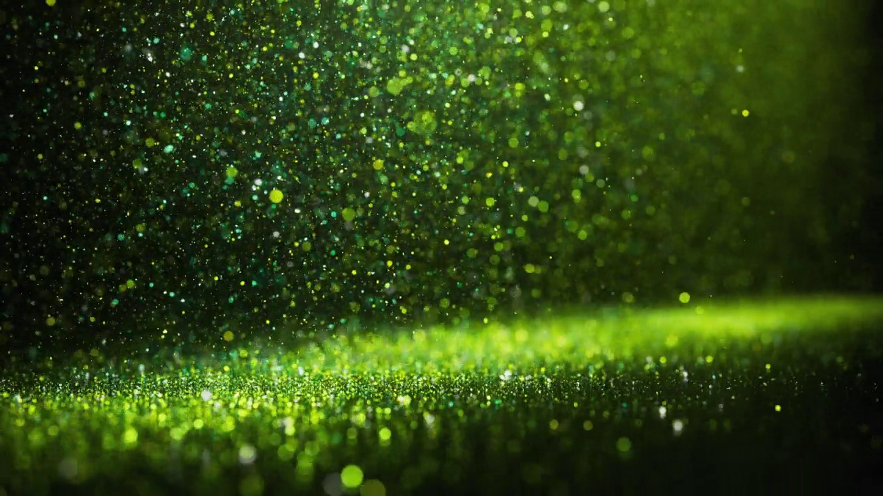 绿色闪光粒子下落-可循环背景动画-环境问题，负责任的企业视频素材