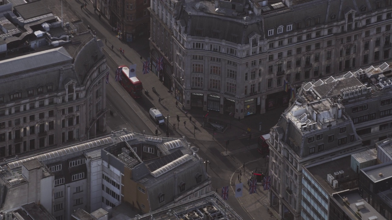 英国伦敦牛津广场的鸟瞰图，白天视频素材