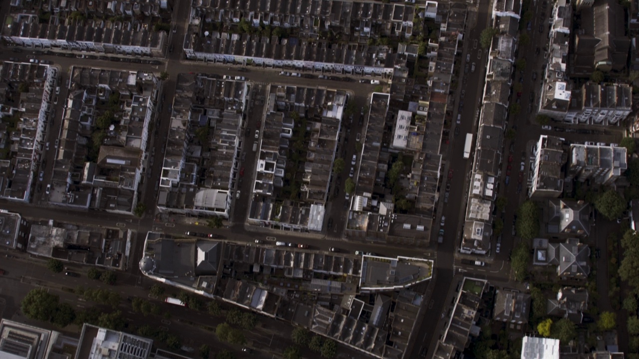 英国伦敦，日出时的空中鸟瞰图视频素材