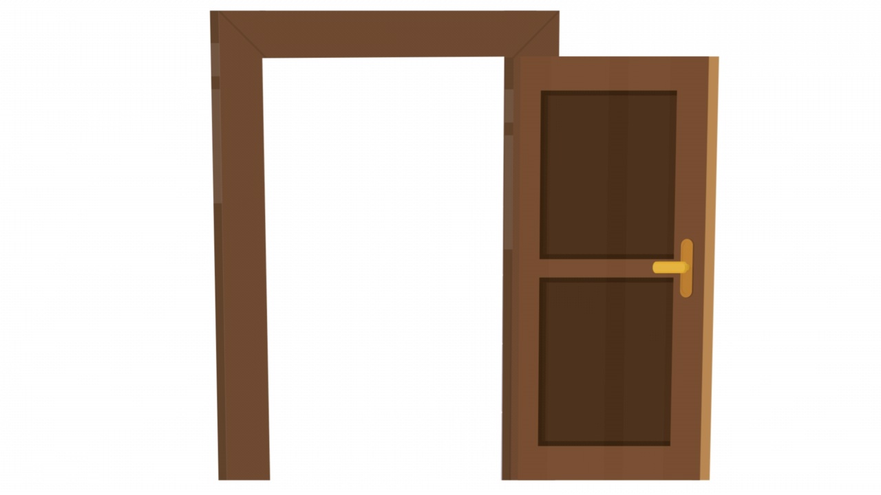 门。开门和关门的动画。卡通视频下载