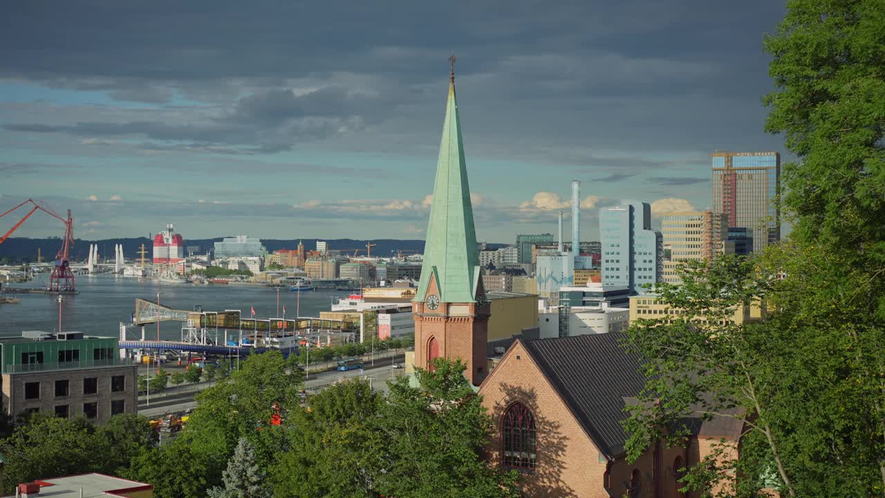 哥德堡港的风景视频素材