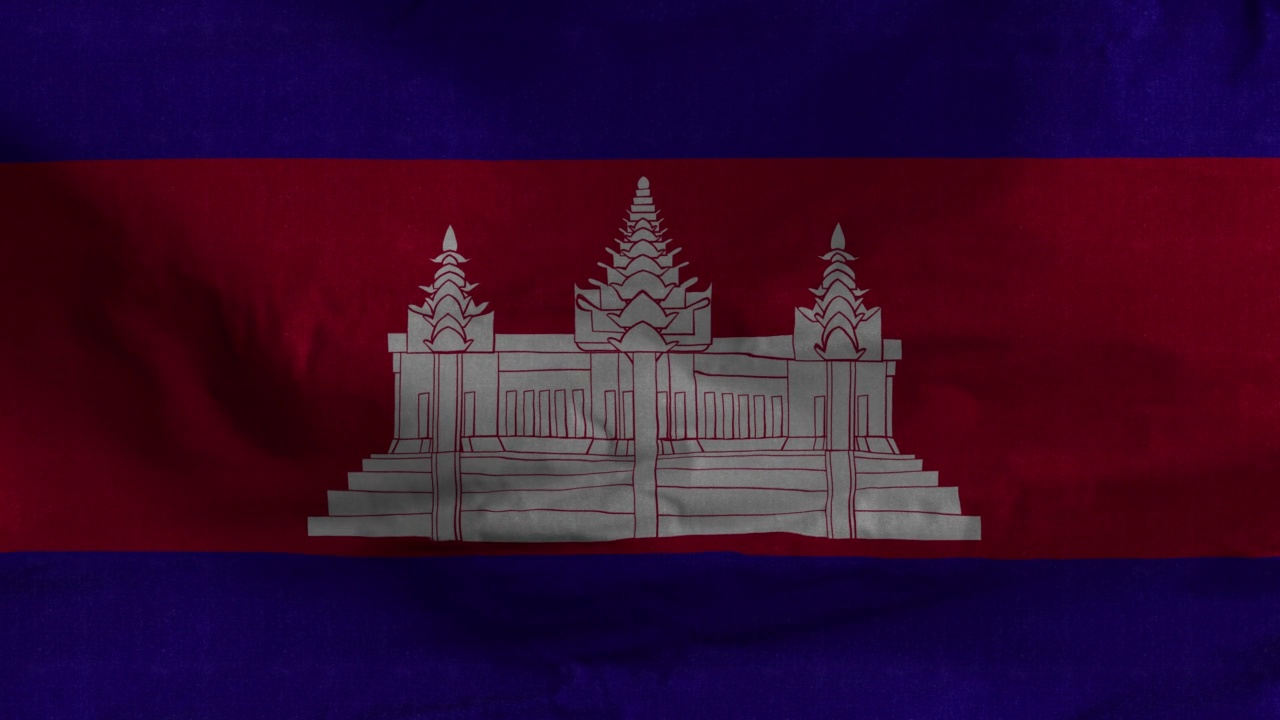 柬埔寨飘扬的国旗的3D动画视频下载
