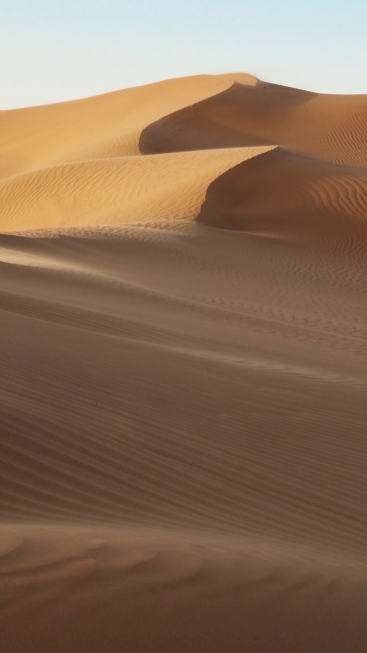 沙漠中吹过沙丘的沙子视频素材