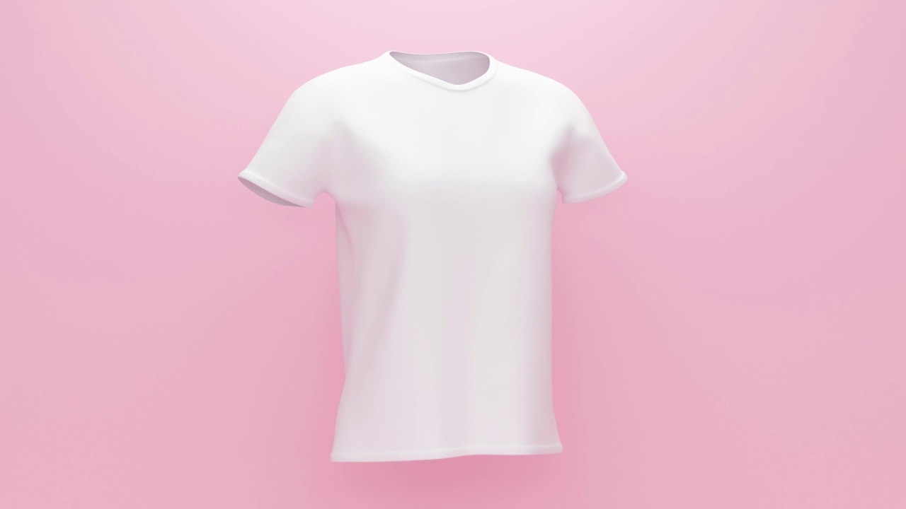 粉色背景的白色女子t恤。抽象循环动画视频下载