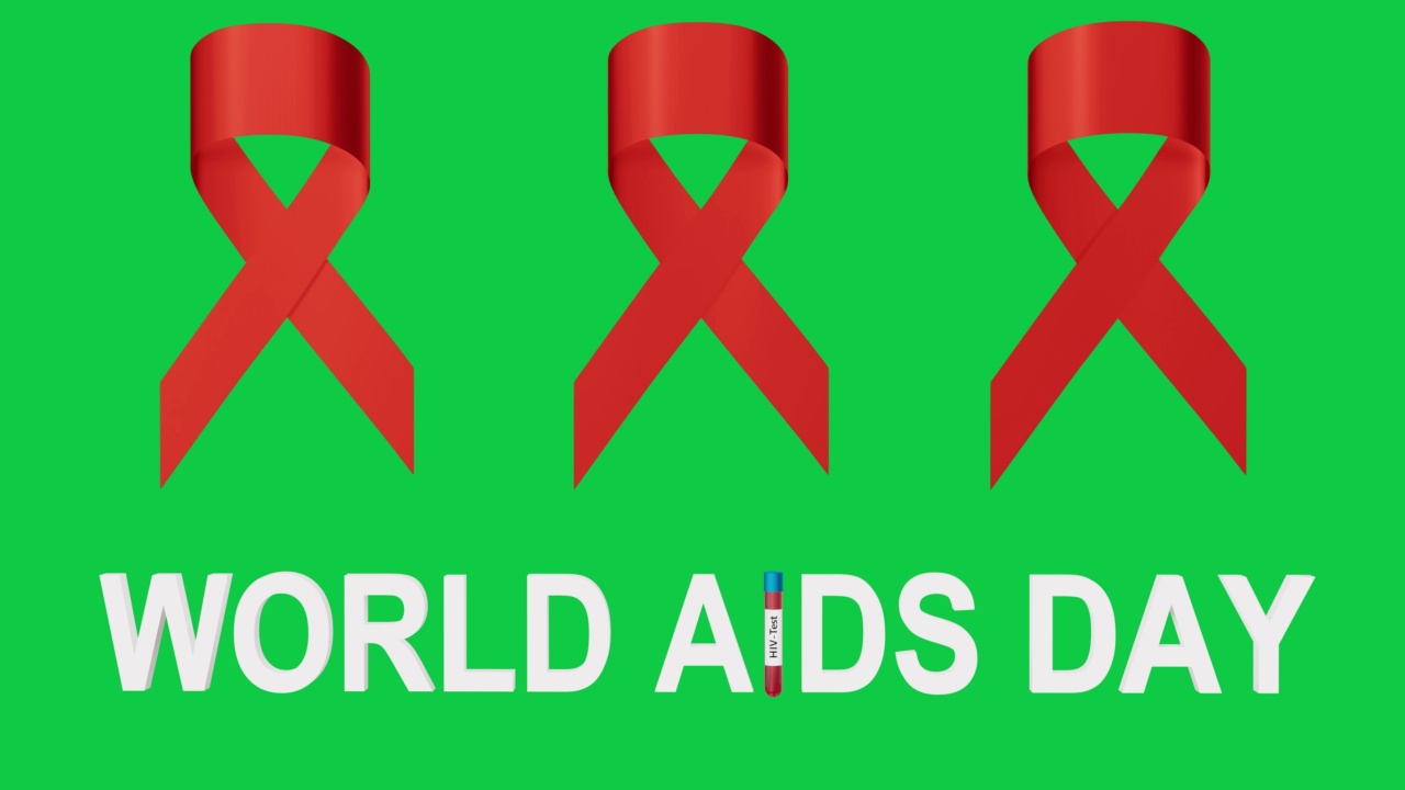 世界艾滋病日红丝带3d动画视频下载