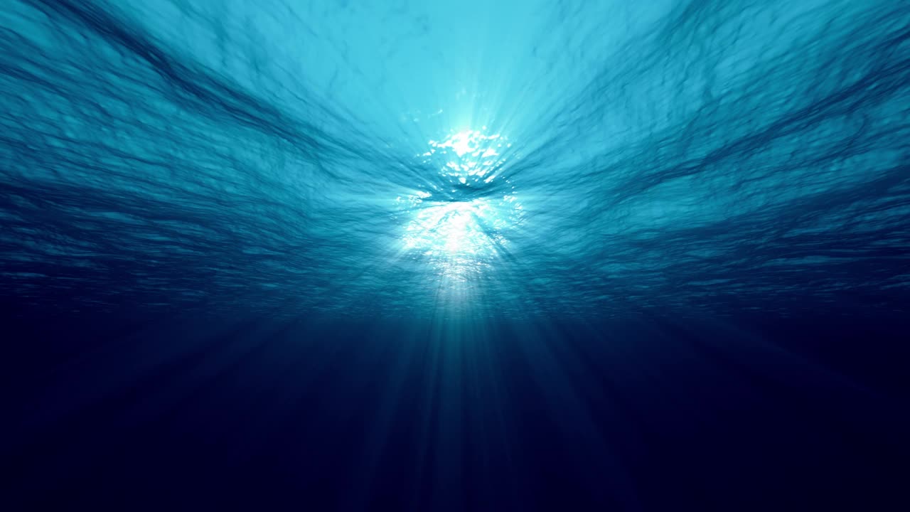 水下阳光。无缝循环背景视频素材